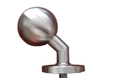 Vaste top gebogen d50 met rosace inox
