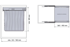 Chic line wasmand antraciet b.500-550  d.322mm