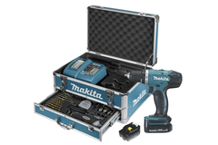 Makita combi-set 14.4v  boor- en schroefmachine + 2 batterijen + lader + 59 toebehoren