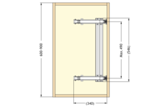 Scharnier-set Monoflat Lin-X600 vernikkeld