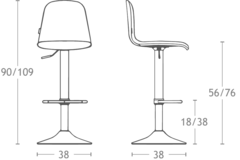 Tabouret lemon rvs/carré - nobel terracotta