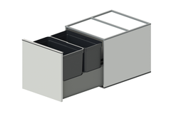 Highline 1 afvalemmer 16+21l rvs k.50cm volledig uittrekbaar met SoftClose