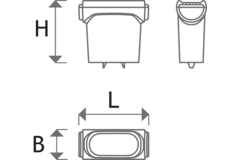 Knop riva-rama l26 b11 h23 zwart