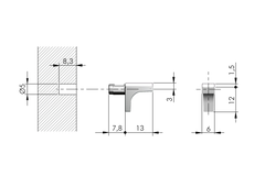 Schabdrager K-Line nikkel d.5mm met pin zwart