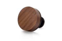 Knop qupon ø30x28 walnoot/mat zwart