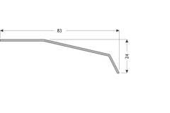 PS48 plastic afdekprofiel 3000mm