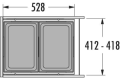 Hailo eurocargo-Synchro k.45cm 2x38l SoftClose