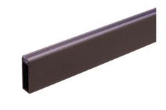 Kastbaar rechth. linear alu manganese 10x30x2500mm met plastic profiel