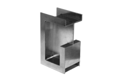 Schuifdeurgreep kube 100x60x40mm rvs - met rand