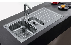 Spark - Inbouwspoeltafel / 1000 x 500 mm / 1+1/2 bak / Glad / Omkeerbaar