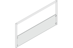 One glasplaat voor spatwand 90 zwart