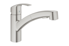 Grohe eurosmart eengreepskraan supersteel +douchette