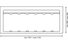 Ladeafvalsysteem 9xl line k.1200mm h.207mm20 L + 20 L + 20 L + 20 L + 9 L oriongrijs