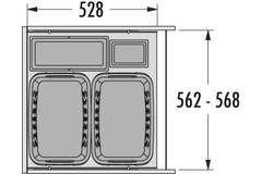 Hailo Laundry Carrier k.60 2x33l+12l+2,5l wit