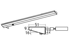 Angolo Led 1200mm 21W 230V 3000K RVS
