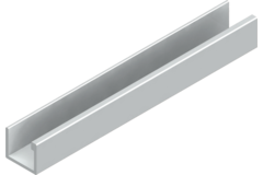 Horizontaal U-profiel PRU10V Terra 4m alu zilver
