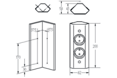 Energiebox 2st b-f 200mm rvs