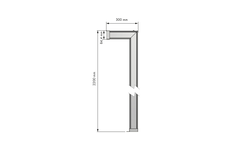 Amari structuur vloer/wand h.2200 x b.300mm alu