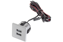 Inbouw usb (2x) lader  grijs 36 x 36 mm + transfo
