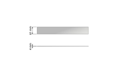 Chic line front/rugset  glas l. 570  h.61  d.4mm