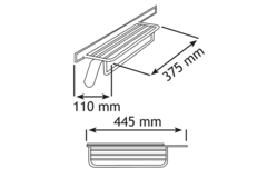 Dassen-en riemenh.d45x11cm chroom uittre