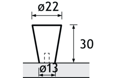 Knop Onex, H 30 mm, ø 22 mm, roestvrij staal geborsteld