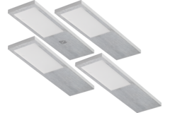 Streto Led alu set 4x4w 4000K-12V + convertermet S met schakelaar