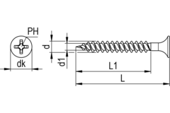Schroef Gyproc zwart PK PH met verzonken kop 3.9 x 25