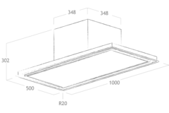 Skydome plafond afvoer wit 100 cm