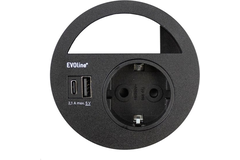 Evoline circle 80 b-f + usb ac zwart