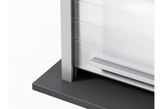Quasar Reflex glas-rolluik 900 x 1500mm wit gelakt rvs-look voorliggend