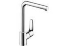 Hansgrohe Focus keukenmengkraan rechte hoge uitloop RVSlook