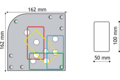 Tafelpoot xlr  rvs look100x50mm h71 regelbaar