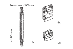 Set 2 deurrechttrekkers l.1863mm