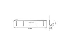 Mc-line hakenrek 5 haken 350x30x52 chroom