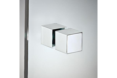 Paar deurknoppen, voor 8/15 mm glas, B25 H25 L25, chroom