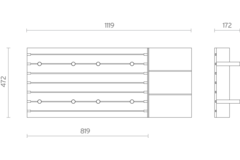 Filo frontlade bordenhouder + verdeler V4 120 zwart