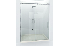 Toebehoren douche met schuifdeur wand/wand voor gekit vast glaspaneel, naar rechts, voor 8 mm glas, geborsteld rvs
