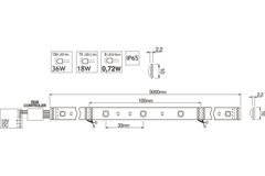 Ledstrip 2,5m 12V 18W RGB zelfklevend IP23