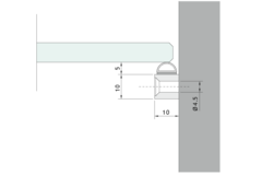 Eindprofiel rvs glans met pvc profiel10x10xl3000mm