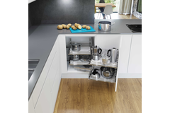 VS COR Fold chroom + hout wit 450mm rechts