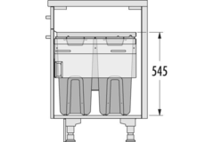 Hailo Laundry Carrier k.60 2x33l+12l+2,5l wit