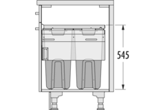 Hailo Laundry Carrier k.45 2x33l grijs