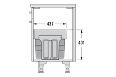 Hailo tandem 2x13l antraciet