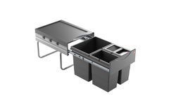 Hailo tandem r ii 18l + 2x8,5l zwart recycled
