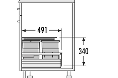 Hailo separato k.45cm 18+2x8l antraciet