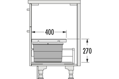 Hailo allegro k.60 cm h.220 mm 2x14l antraciet