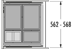 Hailo allegro k.60 cm h.295mm 2x18+2x8l antraciet