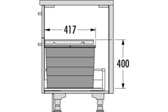 Hailo allegro k.60 cm h.350 mm 2x28l antraciet