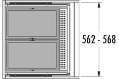 Hailo allegro k.60 cm h.380 mm 2x28l antraciet